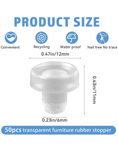 50 Topes de Goma Transparentes Antideslizantes para Muebles 2