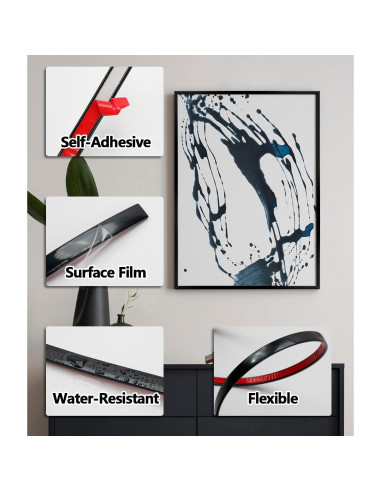 Moldura Autoadhesiva Flexible Orgthin 2.99m Negro Mate