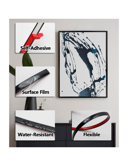 Moldura Autoadhesiva Flexible Orgthin 2.99m Negro Mate