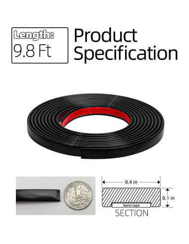 Moldura Autoadhesiva Flexible Orgthin 2.99m Negro Mate