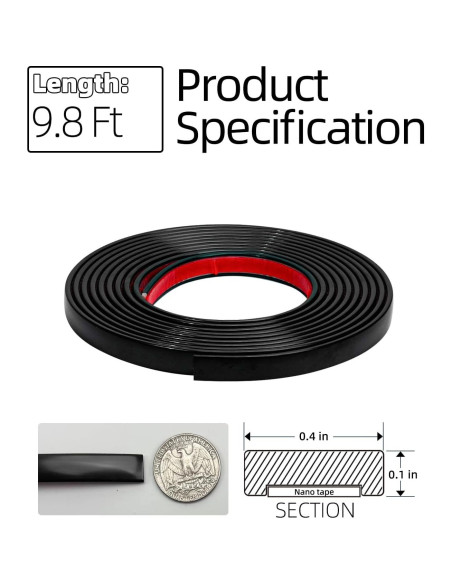 Moldura Autoadhesiva Flexible Orgthin 2.99m Negro Mate