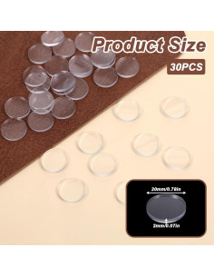30 Topes Antideslizantes de Vidrio JIYIN 20mm Transparentes 2