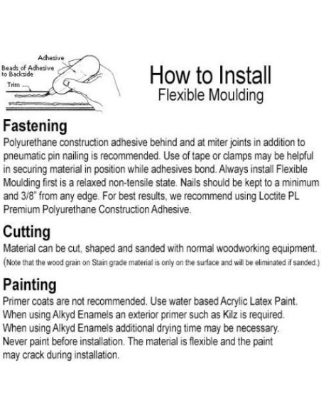 Moldura Flexible Duraflex 8' Beige A Prueba de Humedad