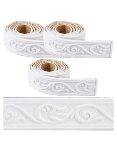 Moldura de Corona Autoadhesiva CRASPIRE 3 Rollos 3D Blanca