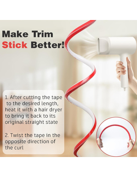 Moldura Flexible Autoadhesiva YIENFBEV 1.5m Blanco