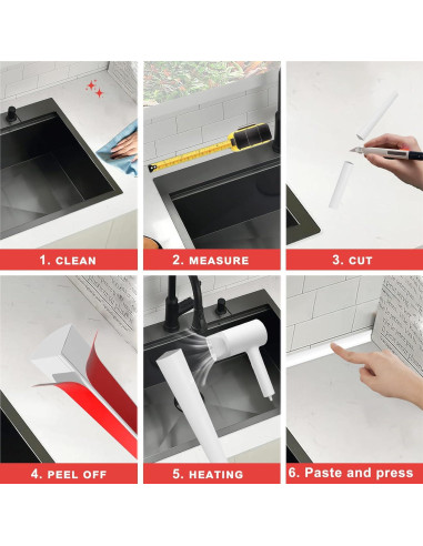 Moldura Flexible Autoadhesiva YIENFBEV 1.5m Blanco