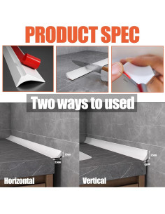 Sello de Umbral de Ducha WSIWZAI, Tira de Silicona 2m Blanca 2