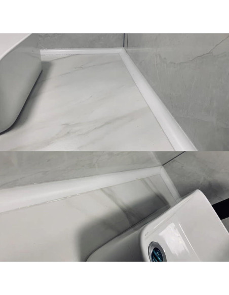 Sello de Umbral de Ducha WSIWZAI, Tira de Silicona 2m Blanca