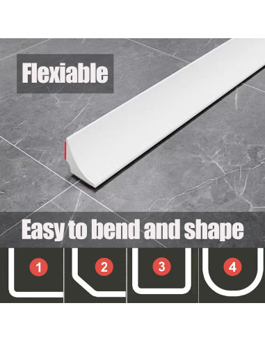 Sello de Umbral de Ducha WSIWZAI, Tira de Silicona 2m Blanca