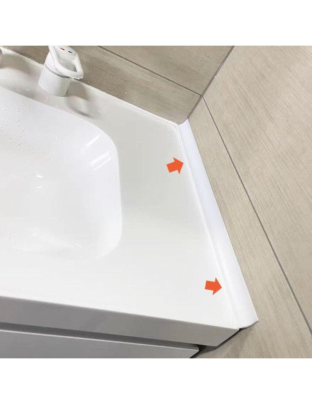 Sello de Umbral de Ducha WSIWZAI, Tira de Silicona 2m Blanca