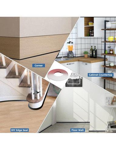 Moldura Flexible de Silicona Autoadhesiva Conwang 120.4 cm Negro