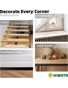 Moldura Autoadhesiva Flexible JSIWOTH 3.05m 2.0cm Blanca 2