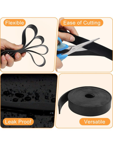 Tira de goma neopreno VUAOHIY 3.05m x 2.54cm - Antideslizante