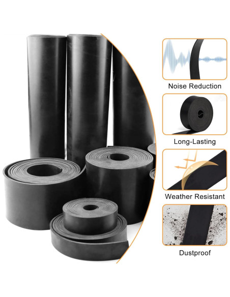 Tira de goma neopreno VUAOHIY 3.05m x 2.54cm - Antideslizante