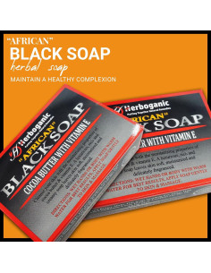 Jabón Negro Africano Herboganic con Manteca de Cacao 142 g 2