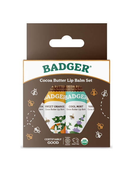 Set de bálsamos labiales orgánicos Badger 4 sabores 7g Set de bálsamos labiales orgánicos Badger 4 sabores 7g