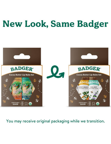 Set de bálsamos labiales orgánicos Badger 4 sabores 7g