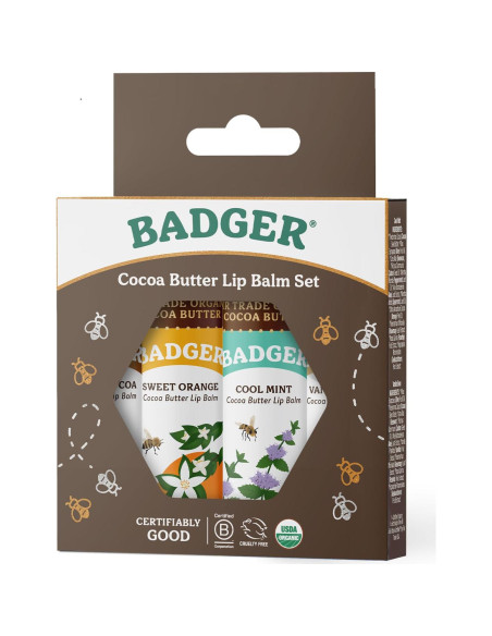 Set de bálsamos labiales orgánicos Badger 4 sabores 7g Set de bálsamos labiales orgánicos Badger 4 sabores 7g
