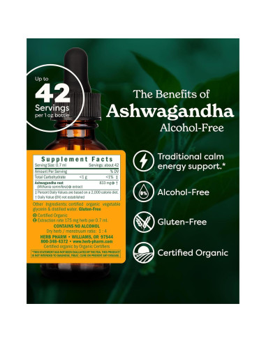 Extracto Líquido de Ashwagandha Orgánico Herb Pharm 30 ml