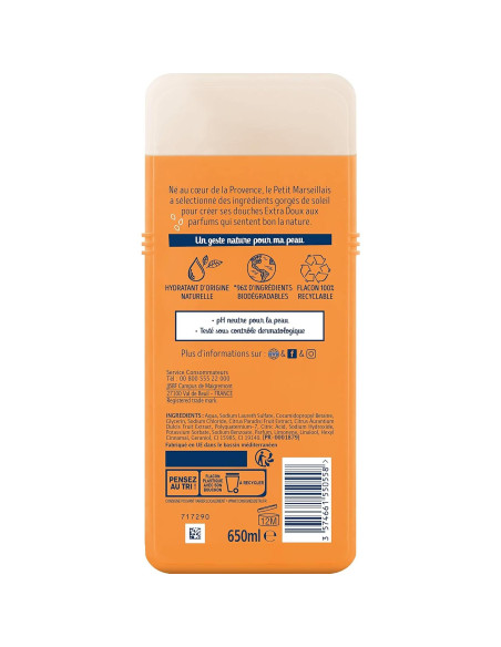 Crema de Ducha Le Petit Marseillais Naranja y Pomelo 750ml