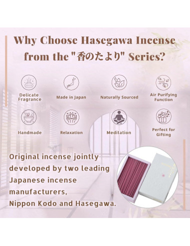 Incienso Hasegawa Sakura Bajo Humo 160g Almizcle Floral