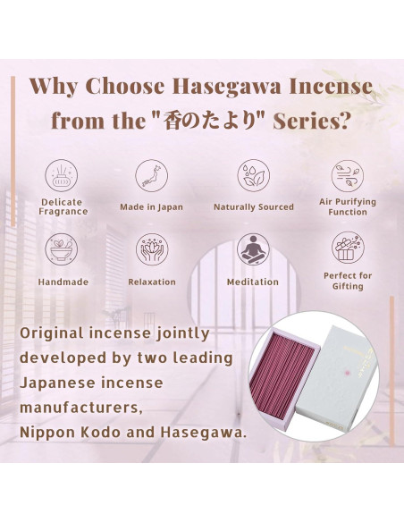 Incienso Hasegawa Sakura Bajo Humo 160g Almizcle Floral