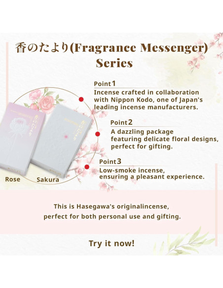 Incienso Hasegawa Sakura Bajo Humo 160g Almizcle Floral