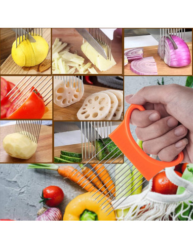 Cortador Picador de Verduras IZUS - 2 Piezas Amarillo y Blanco