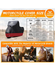 Cubierta de Motocicleta Impermeable Tokept M hasta 218 cm 2