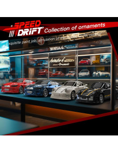 Coche RC Drift 4WD Shantou 1:64 Azul con Luces LED 2