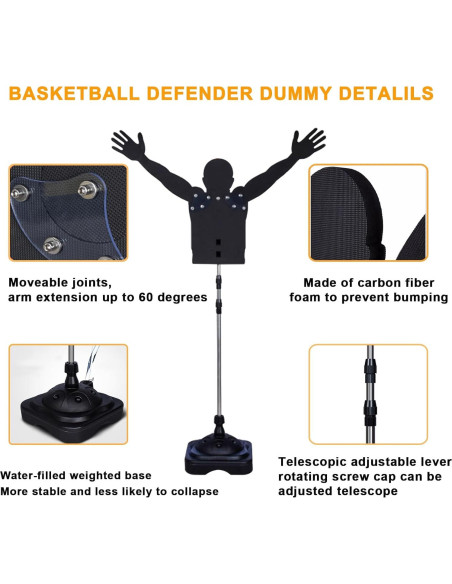 Defensor Dummy de Baloncesto Lvrunben Ajustable 1.65-2.4m