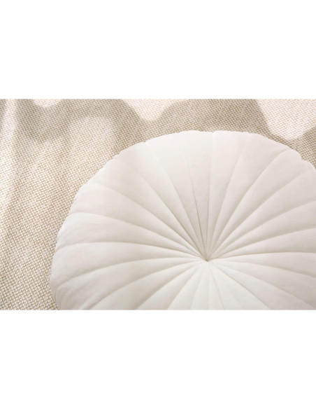 Cojín de Suelo Redondo Beige STRWARD 41.91 cm Terciopelo