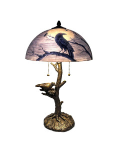 Lámpara de Mesa BIEYE Cuervos en Rama 35.56 cm Vidrio Pintado