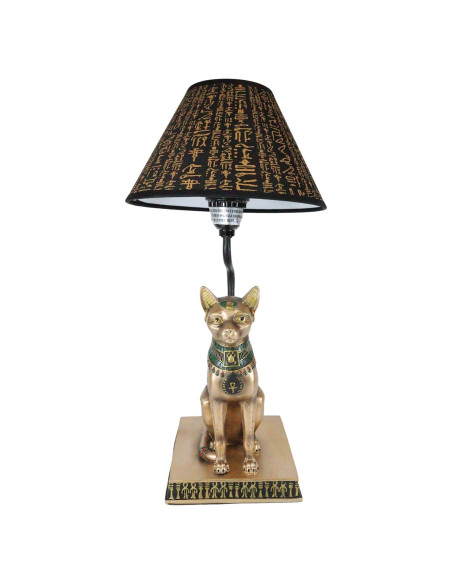 Lámpara de Mesa Bastet Egipcia Gato 45.72 cm Bronce