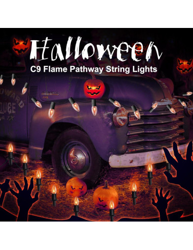 Luces de Cadena de Llama Parpadeante Beauty World 7.37m Naranjas