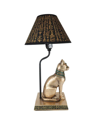 Lámpara de Mesa Bastet Egipcia Gato 45.72 cm Bronce