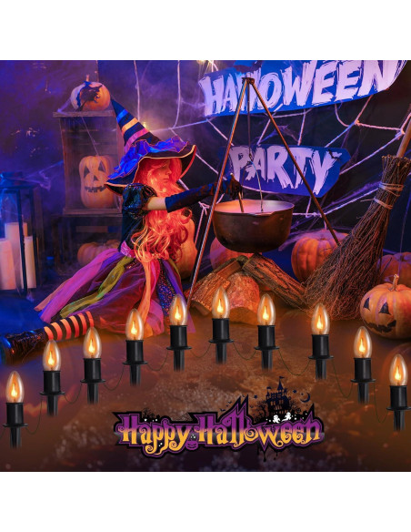 Luces de Cadena de Llama Parpadeante Beauty World 7.37m Naranjas