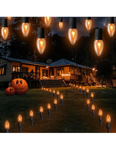 Luces de Cadena de Llama Parpadeante Beauty World 7.37m Naranjas