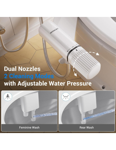 Accesorio de Bidet Waterlace - Duales Boquillas Retráctiles
