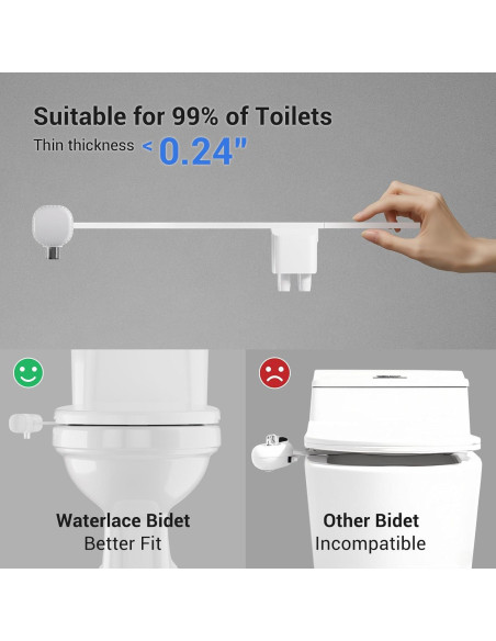 Accesorio de Bidet Waterlace - Duales Boquillas Retráctiles