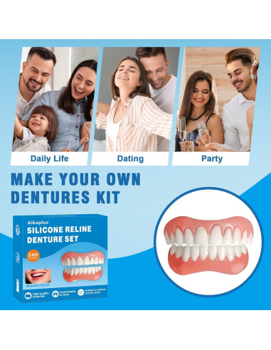 Dientes Falsos Moldables Aikaplus - Dentaduras Silicona 1PC