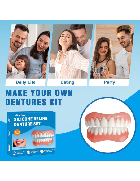 Dientes Falsos Moldables Aikaplus - Dentaduras Silicona 1PC
