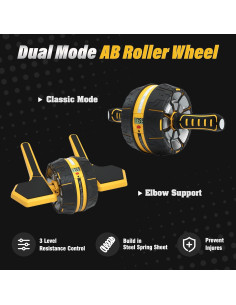 Rueda de Abdominales SNODE Doble Modo con Soporte para Codos 2