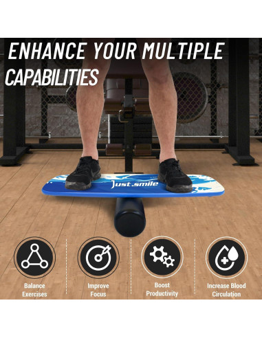 Tabla de Equilibrio Just.smile Ajustable para Yoga y Surf 158.8 kg