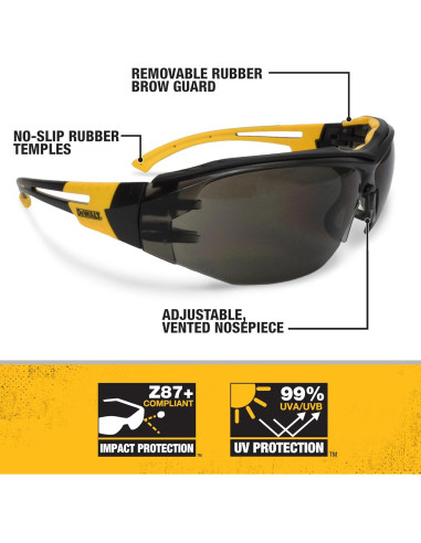 Gafas de Seguridad DEWALT DPG108 Renovator Unisex Negro/Amarillo