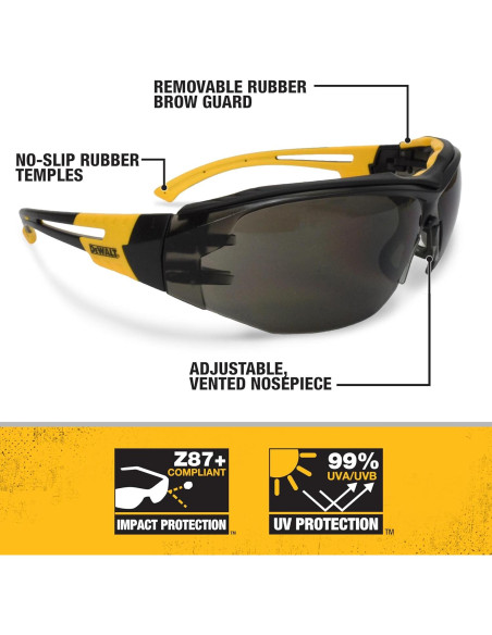 Gafas de Seguridad DEWALT DPG108 Renovator Unisex Negro/Amarillo
