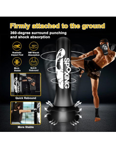 Saco de Boxeo Independiente SPOXING 70 cm con Guantes y Bomba 2