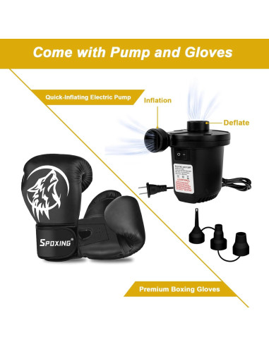 Saco de Boxeo Independiente SPOXING 70 cm con Guantes y Bomba
