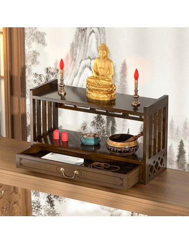 Mesa de Meditación ILWorkTLs 3 Niveles Bambú Color Nogal