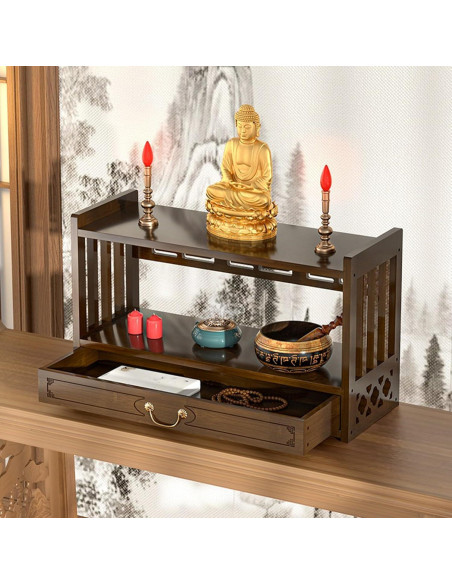 Mesa de Meditación ILWorkTLs 3 Niveles Bambú Color Nogal